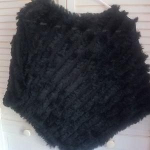 Black furry shawl